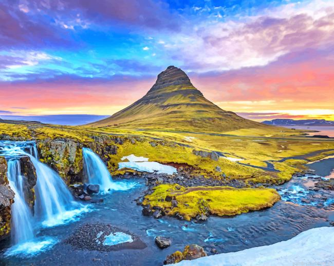 Kirkjufell Mountain Iceland Landscapes Painting By Numbers.png