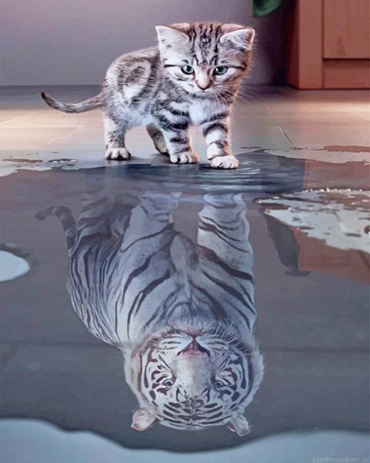 Kitty Tiger Animals Painting By Numbers.png