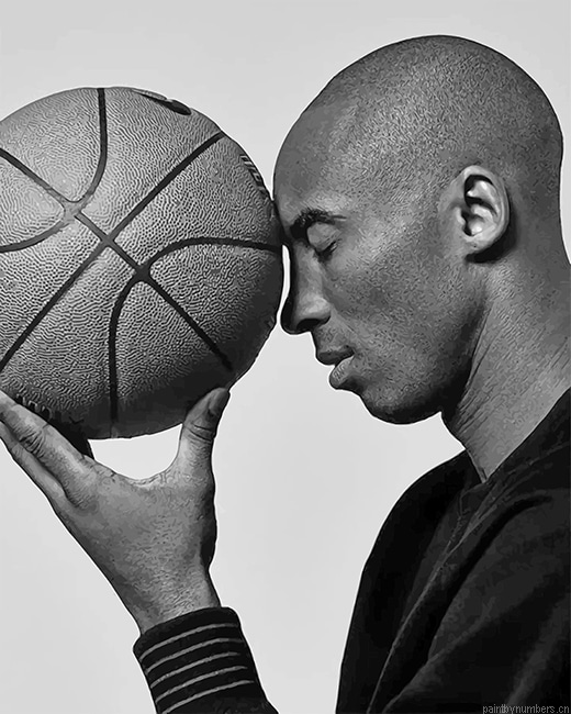Kobe Bryant Black And White Basketball Painting By Numbers.png