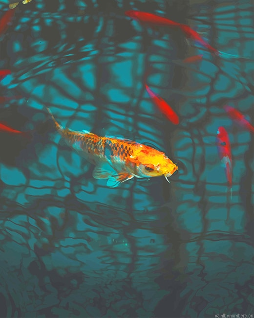 Koi Yellow Fish Painting By Numberss.png