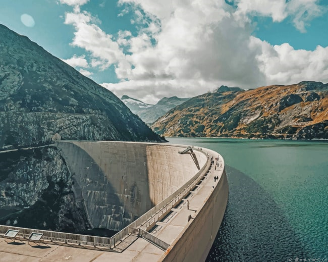 Kolnbrein Dam Austria Landscapes Painting By Numberss.png