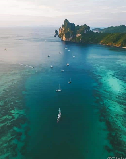Krabi Island Thailand Seascapes Painting By Numberss.png