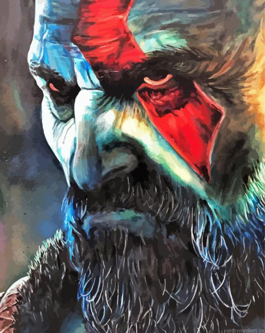 Kratos Close Up Painting By Numberss.png