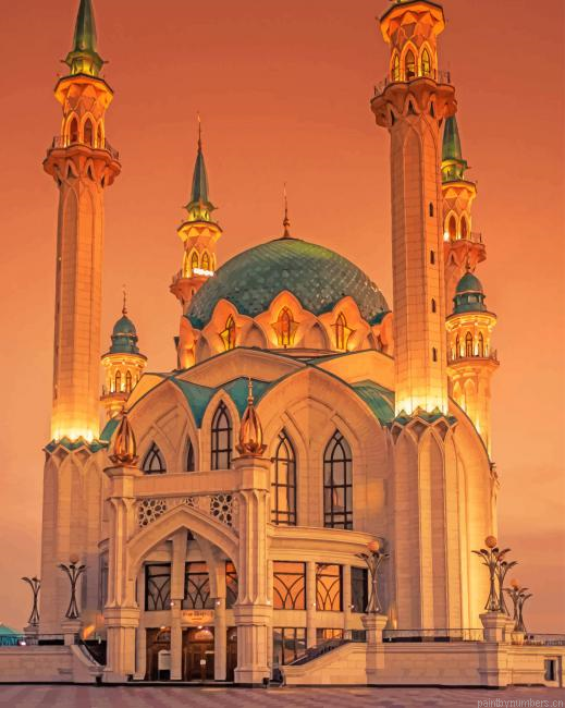Kul Sharif Mosque Russia Buildings Painting By Numberss.png