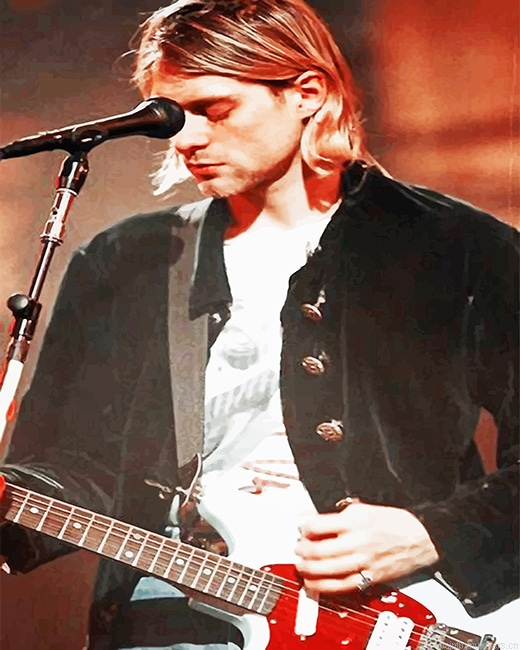 Kurt Cobain Playing Guitar Singers Painting By Numberss.png