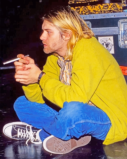 Kurt Cobain Smoking Singers Painting By Numberss.png