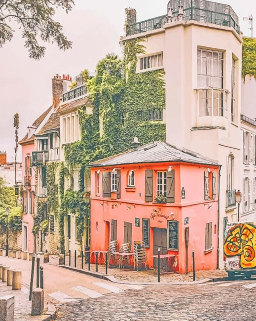 La Maison Rose Paris France Buildings Painting By Numberss.png