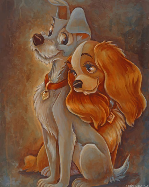 Lady And The Tramp Animation Painting By Numbers.png