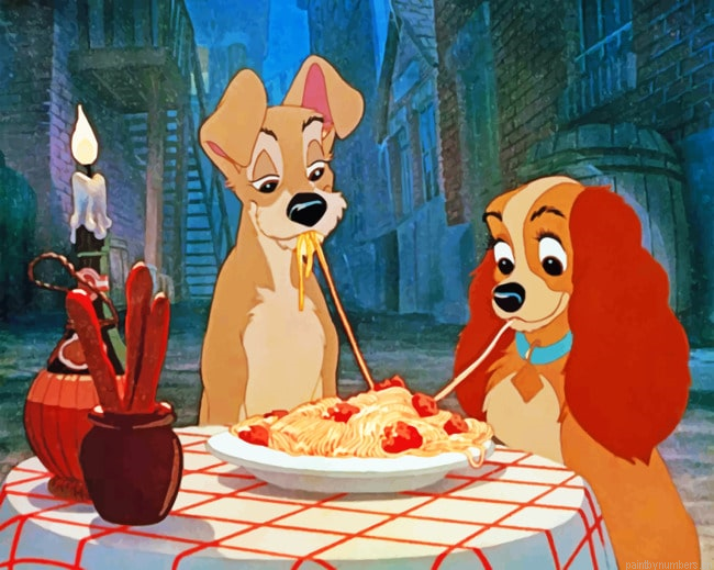 Lady And The Tramp Romantic Date Painting By Numbers.png