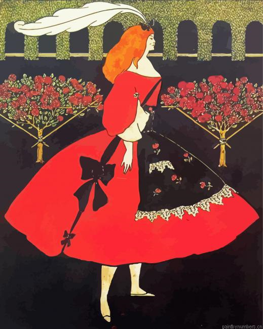 Lady By Aubrey Beardsley Painting By Numberss.png