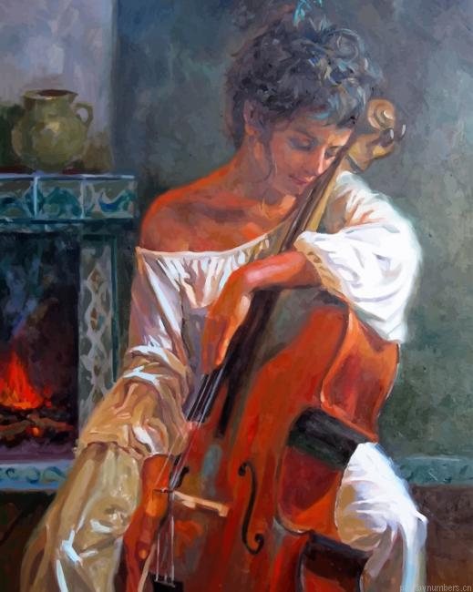 Lady Playing Violin Painting By Numberss.png