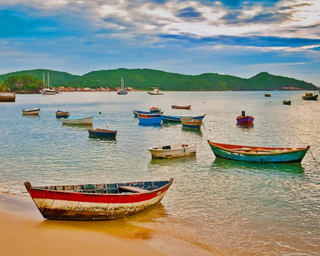 Lake Boats Landscapes Painting By Numberss.png
