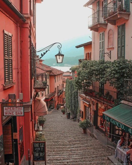Lake Como Street Italy Cities Painting By Numberss.png