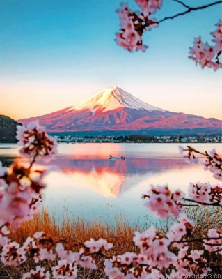 Lake Kawaguchi Japan Painting By Numbers.png