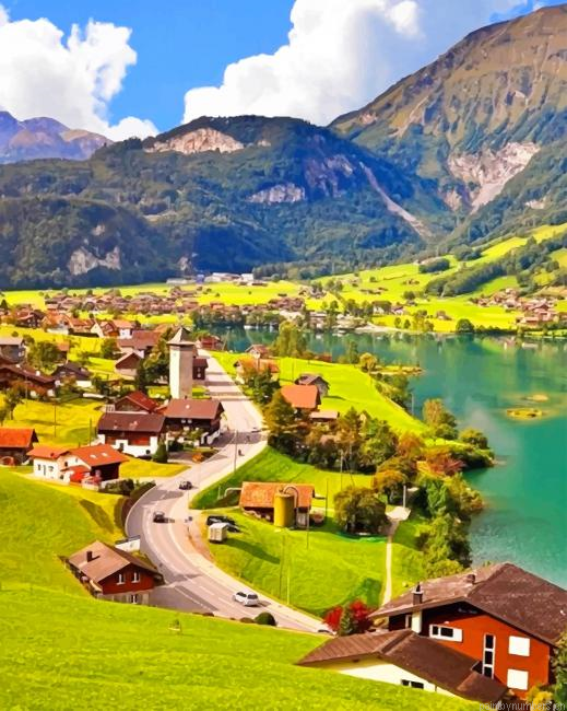 Lake Lungern Switzerland Nature Painting By Numberss.png