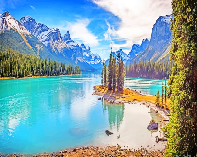 Lake Maligne Alberta Landscapes Painting By Numberss.png