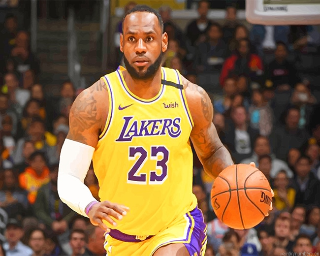 Lakers Lebron James Basketball Painting By Numberss.png