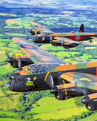 Lancaster Airplanes England Painting By Numbers.png