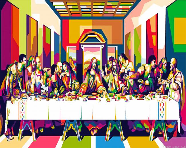 Last Supper Colorful Pop Art Painting By Numberss.png