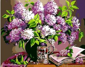 Lavender Flowers In A Vase Painting By Numbers.png