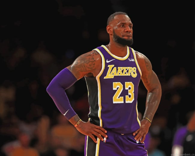 Lebron James Lakers Basketball Painting By Numberss.png
