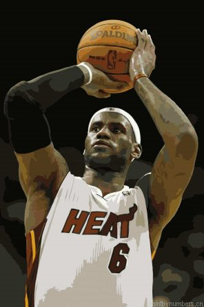 Lebron James With Miami Heat Painting By Numbers.png