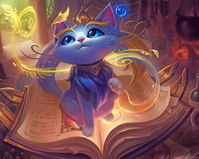 League Of Legend Yuumi Magic Cat Painting By Numbers.png