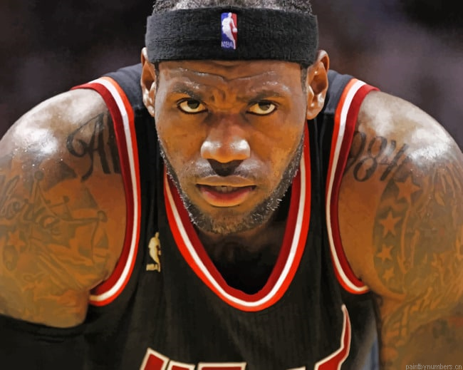 Lebron James Nba Player Basketball Painting By Numberss.png