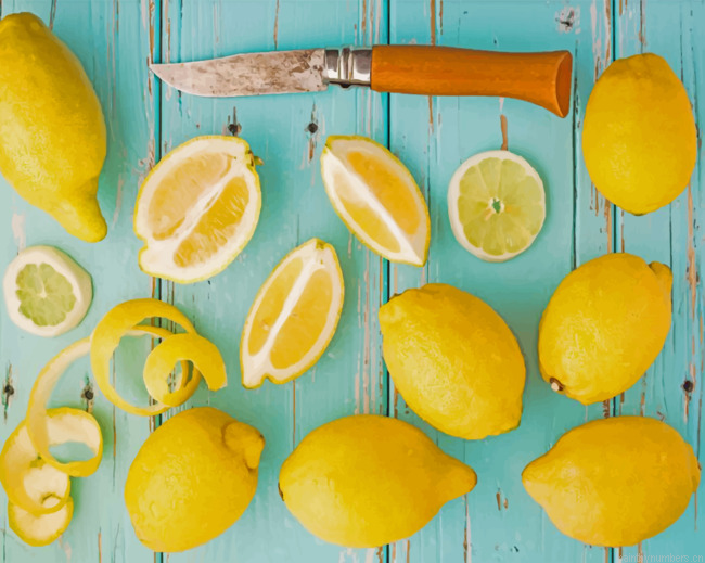 Lemon Fruit Food Painting By Numbers.png