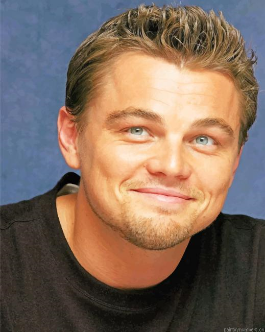 Leonardo Dicaprio Smiling Actors Painting By Numbers.png