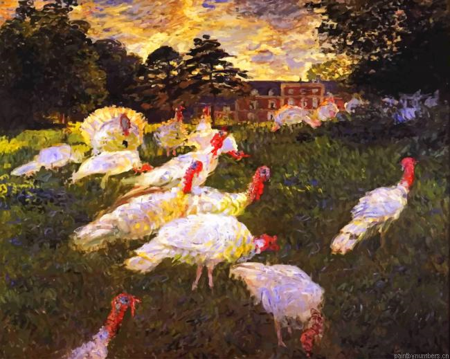 Les Dindons Monet Painting By Numberss.png