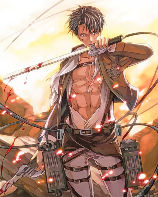 Levi Attack On Titan Anime Painting By Numbers.png