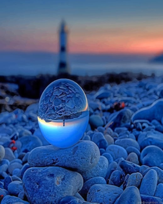 Lighthouse At Evening Seascapes Painting By Numberss.png