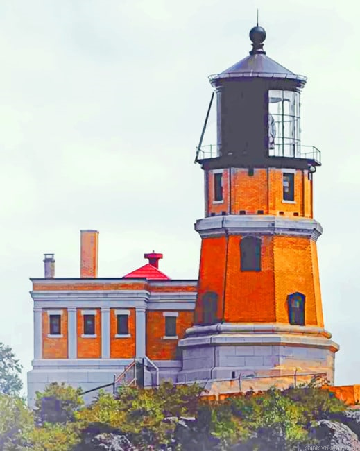 Lighthouse Building On Cliff Painting By Numberss.png