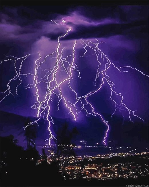 Lightning Purple Sky Painting By Numberss.png