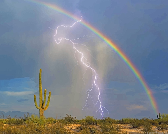 Lightning And Rainbow Landscapes Painting By Numbers.png