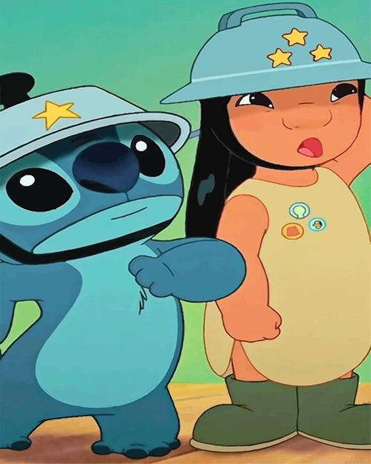 Lilo And Stitch Army Cartoons Painting By Numbers.png