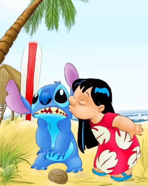 Lilo Kissing Stitch New Painting By Numberss.png