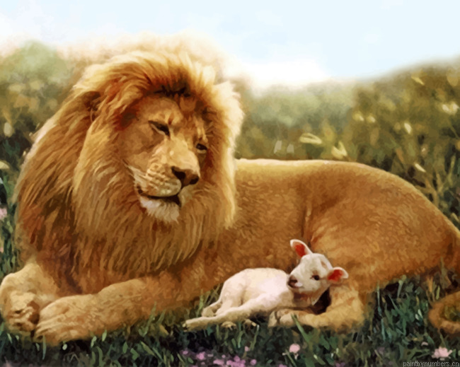 Lion And Lamb Painting By Numbers.png