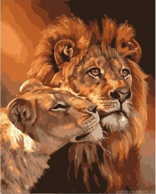 Lion And Lioness Painting By Numbers.png