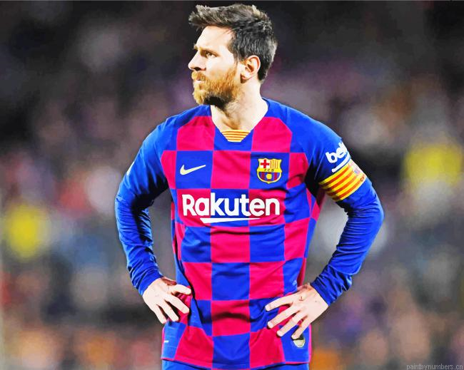 Lionel Messi In Barcelona Jersy Soccer Painting By Numberss.png