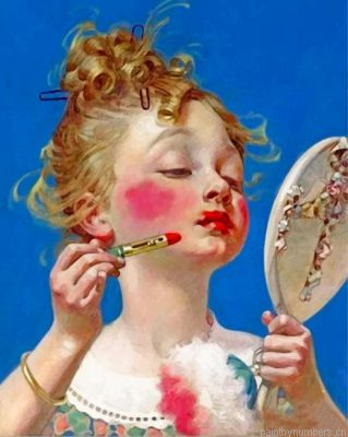 Little Girl Doing Make Up Painting By Numbers.png