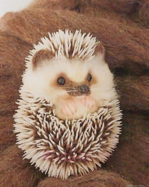 Little Hedgehog Animals Painting By Numberss.png