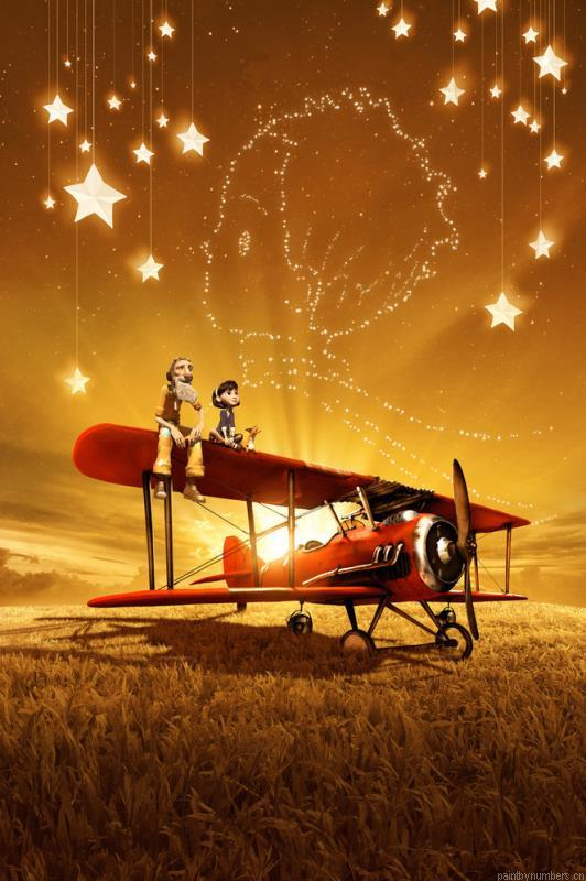 Little Prince Airplane Painting By Numberss.png