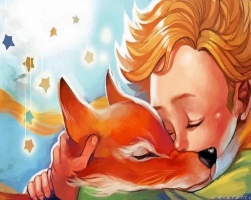Little Prince Hugging Fox Painting By Numbers.png