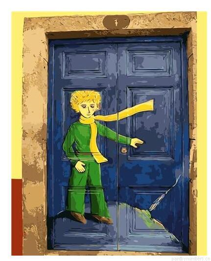 Little Prince On The Door Painting By Numberss.png