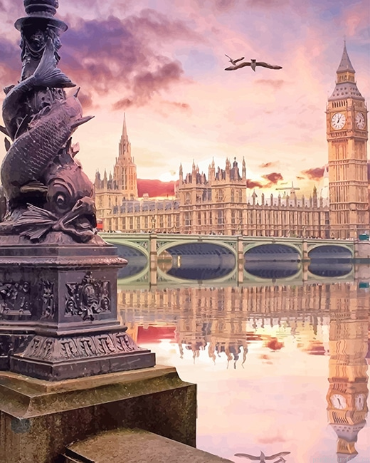 London House Of Parliament Cities Painting By Numberss.png