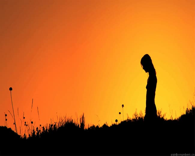 Lonely Girl Silhouette Painting By Numberss.png