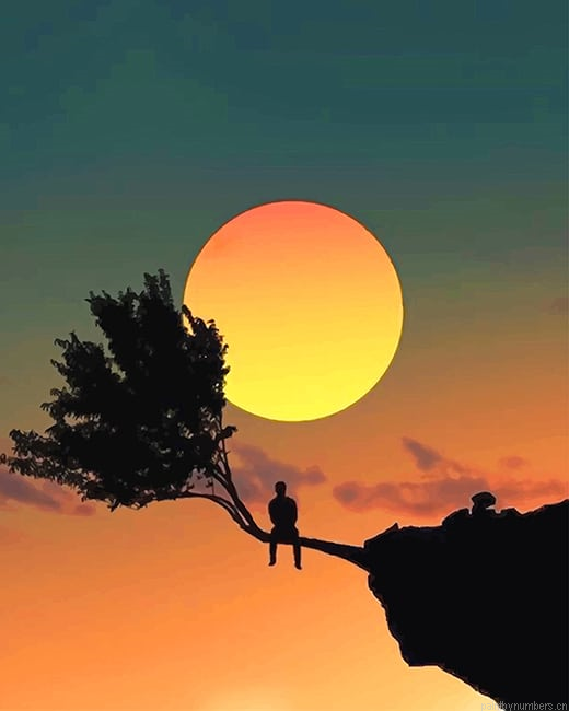 Lonely Man Silhouette Painting By Numbers.png