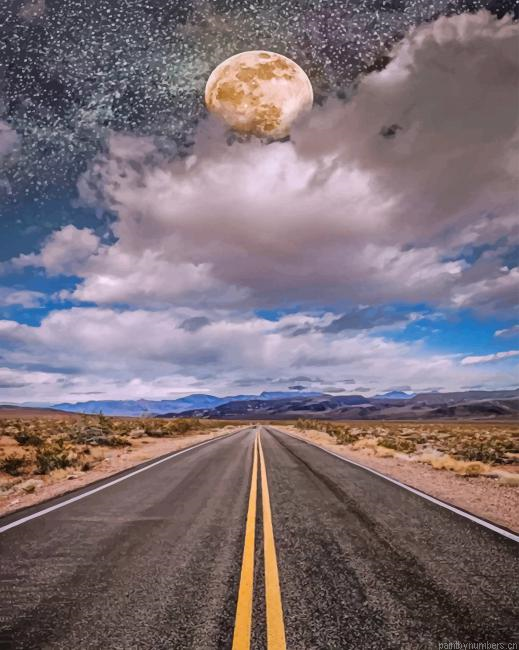 Long Road Landscape Painting By Numberss.png
